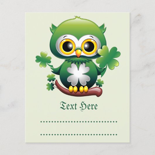 Baby Uil Schattig St Patrick Cartoon Flyer (Voorkant)
