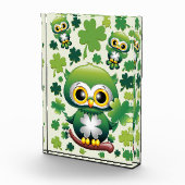 Baby Uil Schattig St Patrick Cartoon Fotoblokken (Rechts)