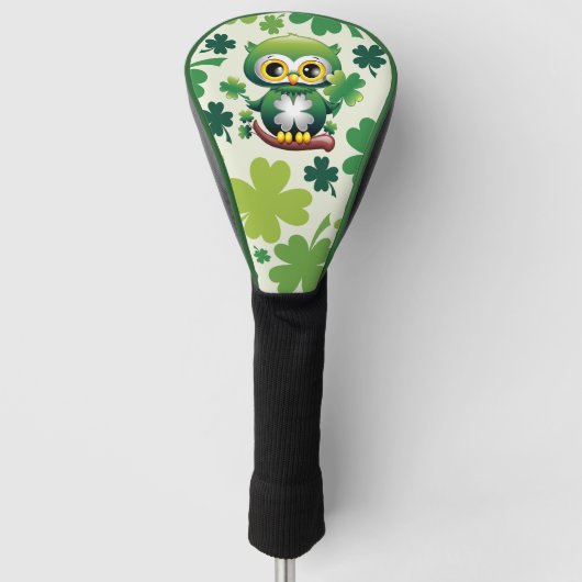 Baby Uil Schattig St Patrick Cartoon Golfheadcover (Voorkant)