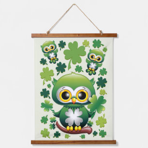 Baby Uil Schattig St Patrick Cartoon Hangend Wandkleed