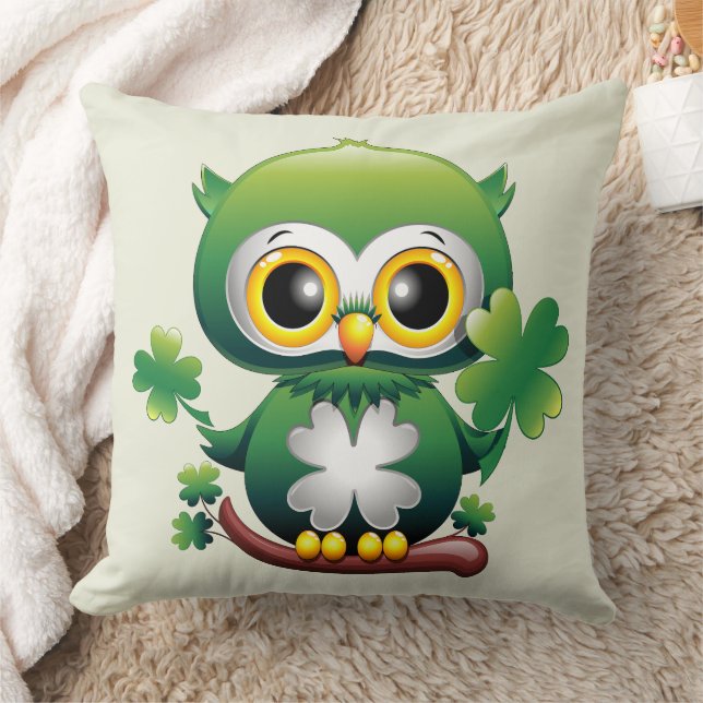 Baby Uil Schattig St Patrick Cartoon Kussen (Deken)