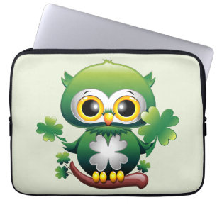 Baby Uil Schattig St Patrick Cartoon Laptop Sleeve
