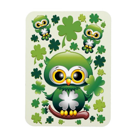 Baby Uil Schattig St Patrick Cartoon Magneet (Verticaal)