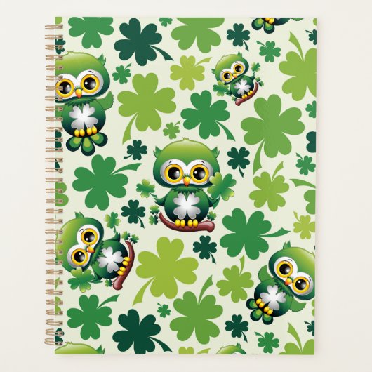 Baby Uil Schattig St Patrick Cartoon Planner (Voorkant)