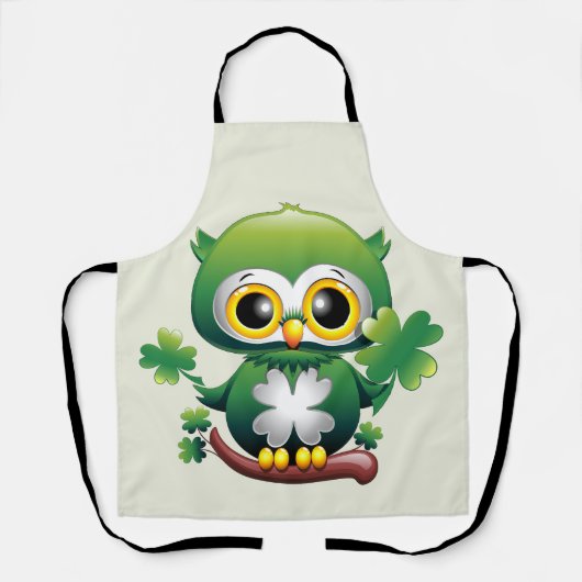 Baby Uil Schattig St Patrick Cartoon Schort (Voorkant)