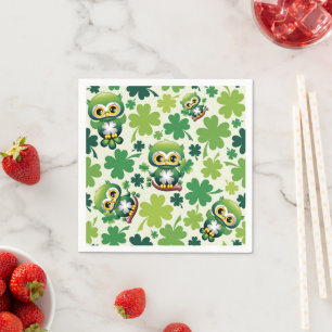 Baby Uil Schattig St Patrick Cartoon Servet