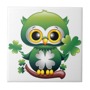 Baby Uil Schattig St Patrick Cartoon Tegeltje