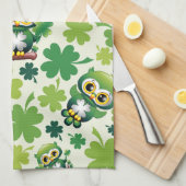 Baby Uil Schattig St Patrick Cartoon Theedoek (Quarter Fold)