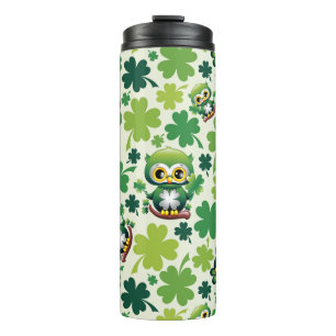 Baby Uil Schattig St Patrick Cartoon Thermosbeker