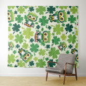 Baby Uil Schattig St Patrick Cartoon Wandkleed (In Situ (horizontaal))
