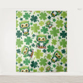 Baby Uil Schattig St Patrick Cartoon Wandkleed (Voorkant)