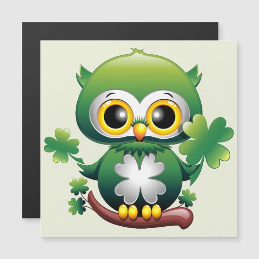 Baby Uil Schattige St. Patrick Cartoon (Voorkant / Achterkant)