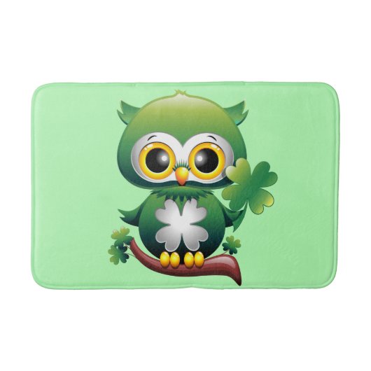 Baby Uil Schattige St Patrick Cartoon Badmat (Voorkant)
