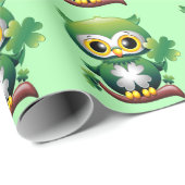 Baby Uil Schattige St Patrick Cartoon Cadeaupapier (Rol Hoek)