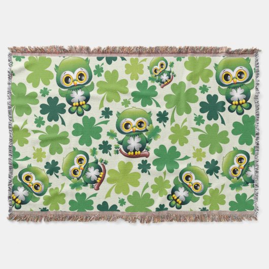 Baby Uil Schattige St Patrick Cartoon Deken (Voorkant)