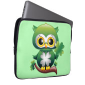 Baby Uil Schattige St Patrick Cartoon Laptop Sleeve (Voorkant Rechts)