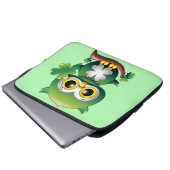Baby Uil Schattige St Patrick Cartoon Laptop Sleeve (Voorkant onderkant)