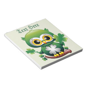 Baby Uil Schattige St. Patrick Cartoon Notitieblok