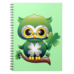 Baby Uil Schattige St. Patrick Cartoon Notitieboek