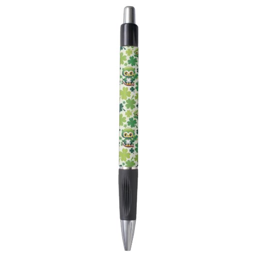 Baby Uil Schattige St Patrick Cartoon Pen (Voorkant Verticaal)