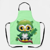 Baby Uil Schattige St. Patrick Cartoon Schort (Voorkant)