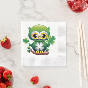 Baby Uil Schattige St. Patrick Cartoon Servet