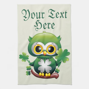 Baby Uil Schattige St Patrick Cartoon Theedoek