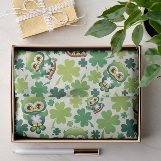 Baby Uil Schattige St Patrick Cartoon Tissuepapier (Geschenk)
