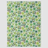 Baby Uil Schattige St Patrick Cartoon Tissuepapier (Voorkant)