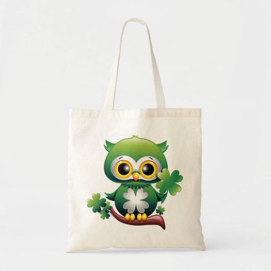 Baby Uil Schattige St Patrick Cartoon Tote Bag (Voorkant)
