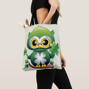 Baby Uil Schattige St. Patrick Cartoon Tote Bag