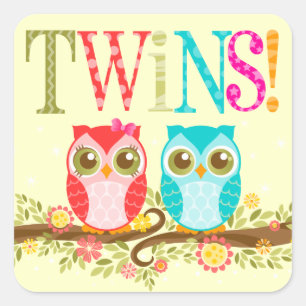 Baby Uilen - Meisje en Jongen Twins Stickers