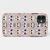 Baby-uilen op roze patroon Case-Mate iPhone case (Achterkant (horizontaal))