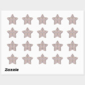 Baby-uilen op roze patroon ster sticker (Vel)