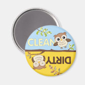 Baby uilen schoon vuile vaatwasser magneet (Voorkant / Achterkant)