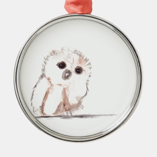 Baby-uilvogel Metalen Ornament (Voorkant)