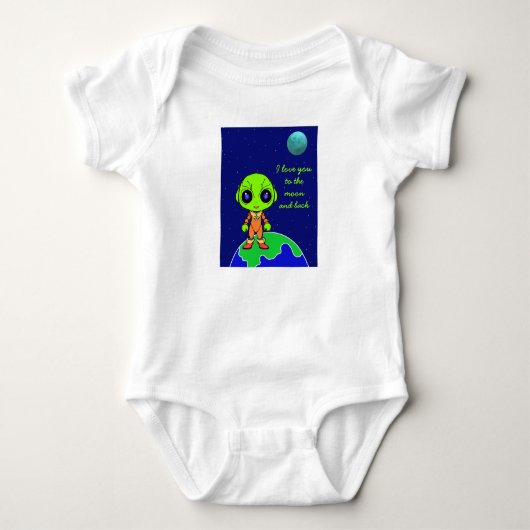 Baby uit één stuk met alien en moon van Jo Afbeeld Romper (Voorkant)