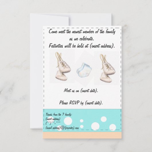 Baby Uitnodigen Kaart (Achterkant)