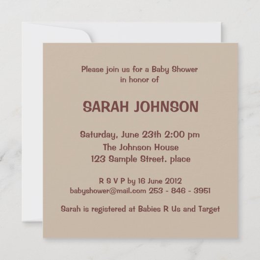 Baby - Uitnodiging (Achterkant)