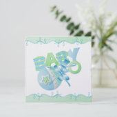 Baby uitnodiging 5.25" x 5.25" (Staand voorkant)