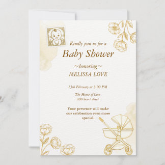 Baby Uitnodiging - Cute Stempel