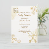 Baby Uitnodiging - Cute Stempel (Staand voorkant)