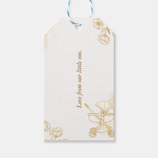 Baby Uitnodiging - Cute Stempel Cadeaulabel (Voorkant)