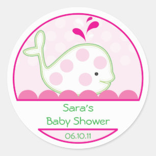 Baby Uitnodiging of kruiper - babymeisje Ronde Sticker