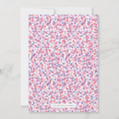 Baby Uitnodiging, Roze en Paars Kaart (Achterkant)