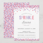 Baby Uitnodiging, Roze en Paars Kaart (Voorkant / Achterkant)