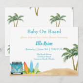 Baby Uitnodiging voor Baby shower aan boord (Voorkant / Achterkant)