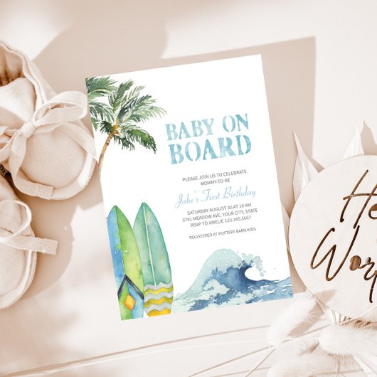 Baby Uitnodiging voor Baby shower aan boord