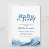 Baby Uitnodiging voor Baby shower aan boord, Surf  (Voorkant)