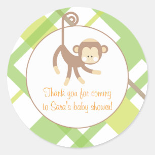Baby Uitnodiging voor de Sticker - Monkey